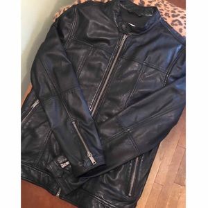 DKNY Men’s Genuine Leather Lambskin Racer Jacket